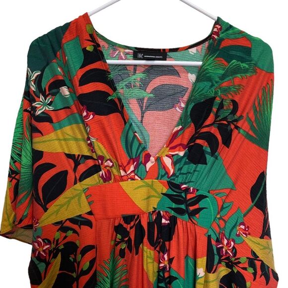INC International Concepts Tropical Print Caftan Dress Kimono Sleeves Sz PS - Picture 7 of 12